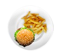 Kids Cheese Burger & Chips 