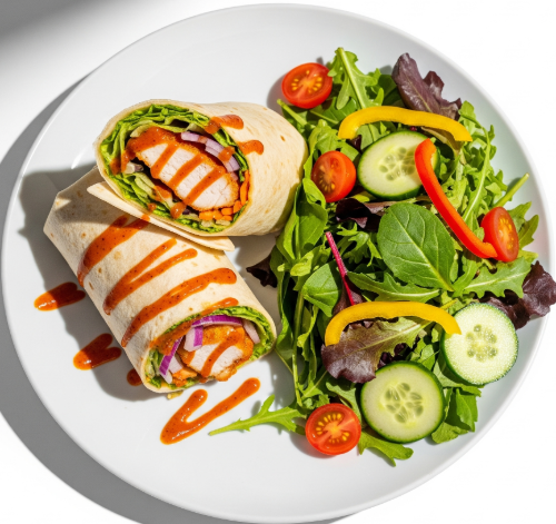 Spicy Chicken Fillet Wrap & Salad 