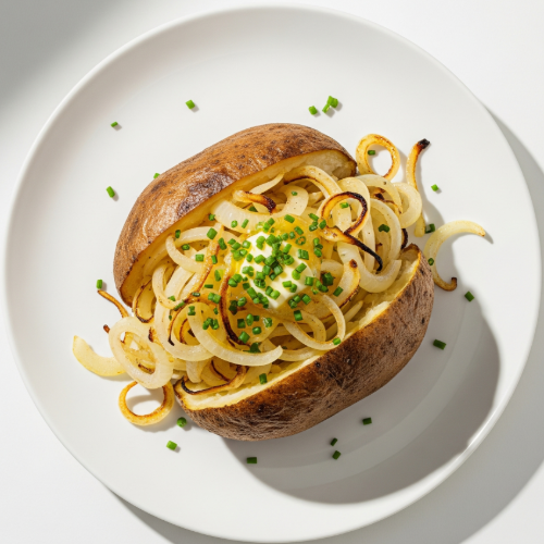 Baked Potatoes With Onions 